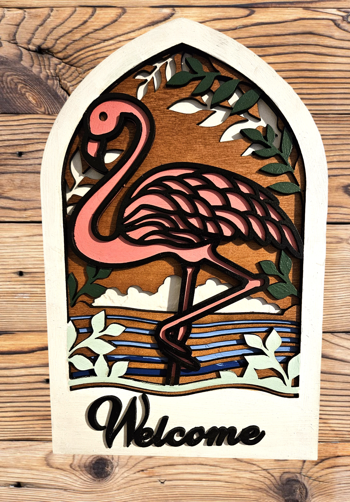 Flamingo Welcome Sign