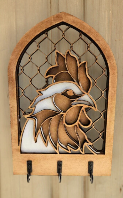 Chicken Key Rack Chicken Key Holder – Dragons Rose Designs